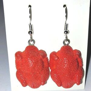 Fun whole fried chicken earrings for women